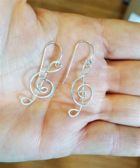 Treble Clef Earrings G Clef Musicians Gift Music Jewelry Etsy