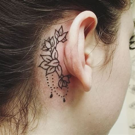 70 Best Behind The Ear Tattoos For Women Behind Ear Tattoos Back Ear Tattoo Neck Tattoo