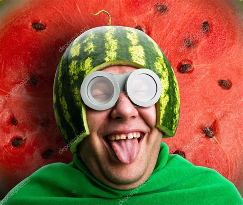 Funny man with watermelon helmet and googles Stock Photo by ©Nomadsoul1 ...