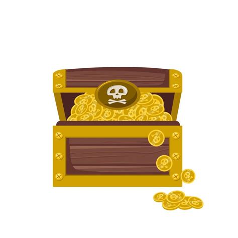 cofre del tesoro pirata con monedas de oro icono para juegos y diseño