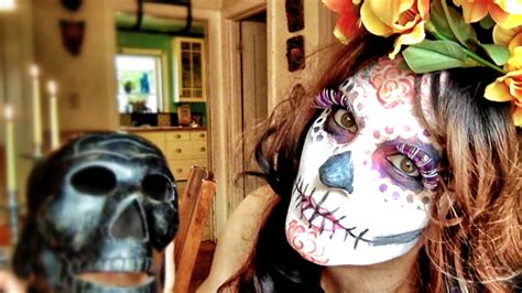 La Catrina (sugar skull) Halloween makeup tutorial | Alexa Weber Morales