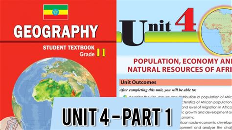 Ethiopian Grade 11 Geography Unit 4 Part 1 Population Economy And