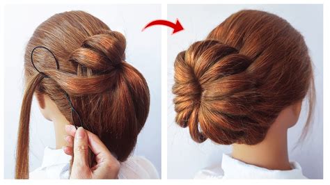 Simple French Bun Hairstyle Step By Step 😍 Beautiful Updo For Party