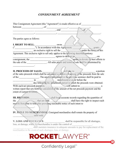 Free Consignment Agreement Template FAQs Rocket Lawyer