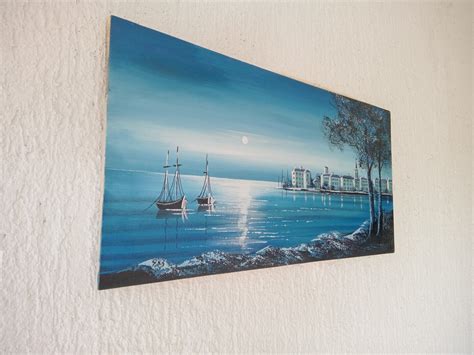 Blue Sunset Of Porec Croatia Acrylic P Malerei Von Filip Petrovic