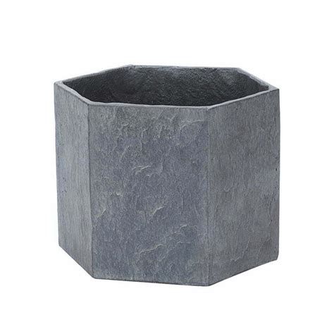 Slate Light Grey Hexagon Garden Pots Planters Apta