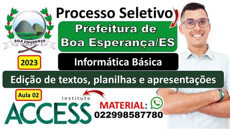 02 Edição de textos planilhas e apresentações Processo Seletivo