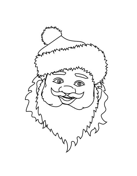 Santa Face Coloring Page - Coloring Home