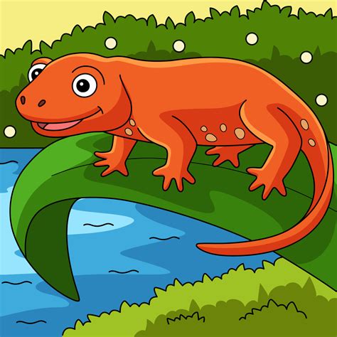 Newt Animal Colored Cartoon Illustration 10993812 Vector Art at Vecteezy