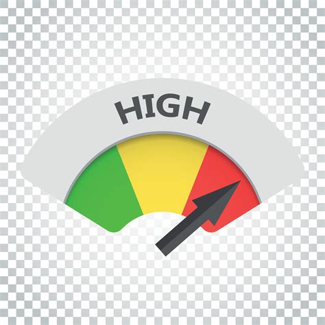 High level risk gauge vector icon. High fuel illustration on isolated ...