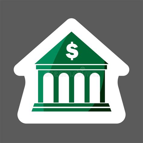 Vector Icon Colored Sticker Building Bank Bank Illustration Stock