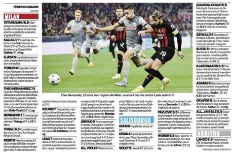 Tuttosport Milan Player Ratings For Rb Salzburg Win Giroud Among