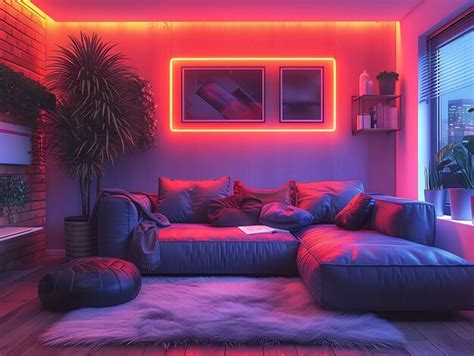 Premium Photo Room Decor Redefined Embrace Vibrant Neon Colors And Futuristic Cyberpunk