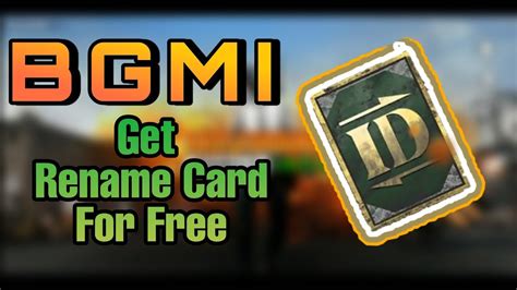 How To Get Rename Card For Free Bgmi Youtube