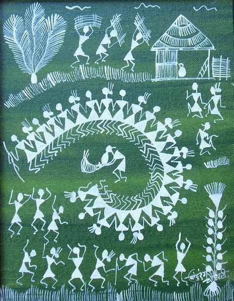 Tarpa Dance Village Life Dance Warli Art Warli Painting Indian