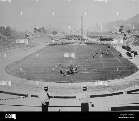 Construction Of The Rose Bowl Stadium Pasadena Los Angeles County California View To South