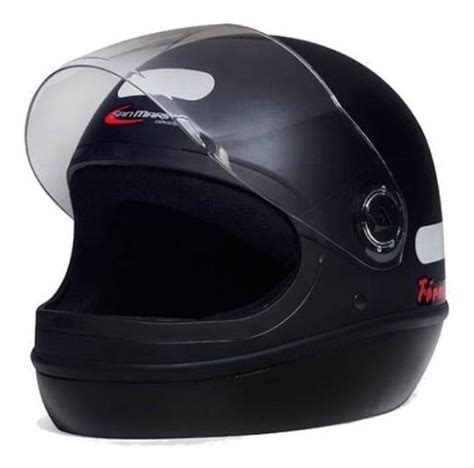 Capacete Moto Taurus San Marino Formula Classic Viseira Mm Preto