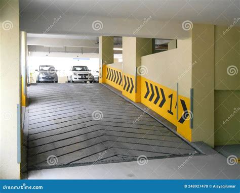 Car Ramp Made From Concrete With Groove Line Editorial Image Image Of