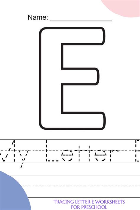 The Letter E Worksheet For Preschoolers To Practice Handwriting And Writing With Numbers