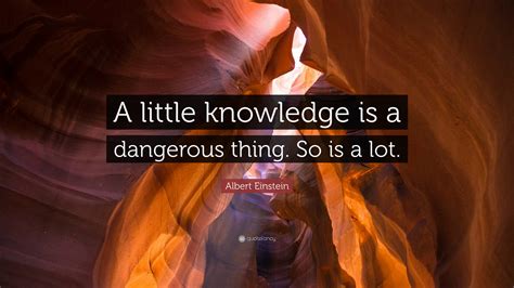 Albert Einstein Quote A Little Knowledge Is A Dangerous Thing So Is