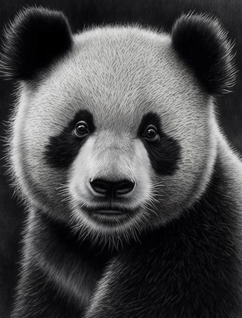 Um Urso Panda Tem Um Rosto Preto E Branco Foto Premium