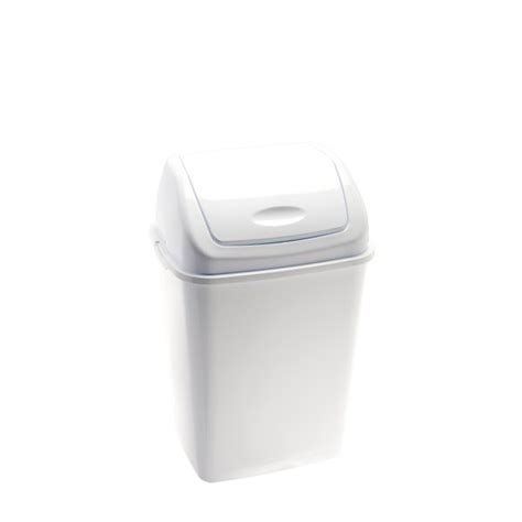 Poubelle Litres Avec Couvercle Basculant Blanche Rif Basic Med