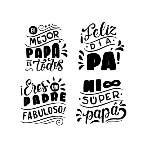 Free Vector | Dia del padre lettering set
