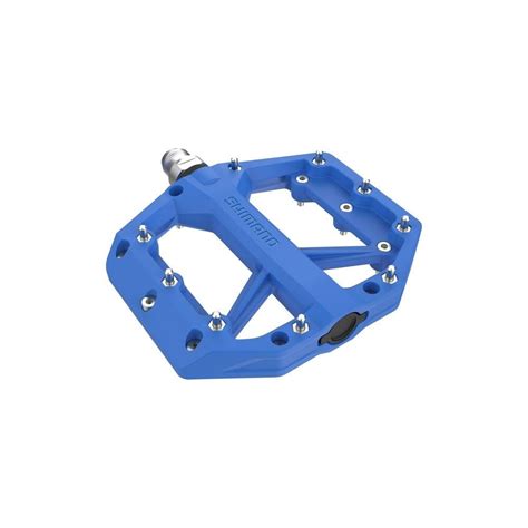 Shimano Pd Gr400 Flat Pedals Resin With Pins Blue Components From