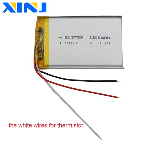 3 7V 1200mAh 4 44Wh 503759 Polymer Thermistor 3 Wires Rechageable Li