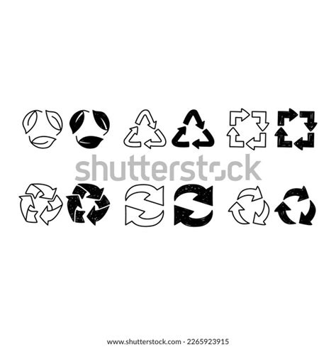 Hand Drawn Recycle Circle Arrow Sign Stock Vector Royalty Free 2265923915 Shutterstock