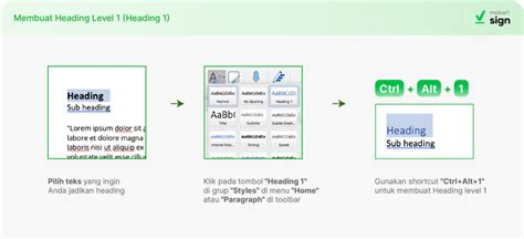 mudah   membuat heading  microsoft word mekari sign