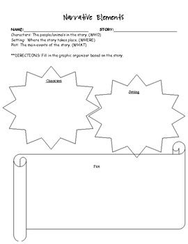 Narrative Elements Graphic Organizer by NewbornLearningNook | TPT