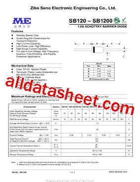 SB1200 Datasheet PDF Zibo Seno Electronic Engineering Co Ltd