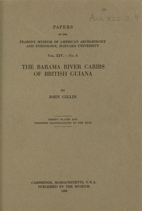 The Barama River Caribs of British Guiana | Peabody Museum