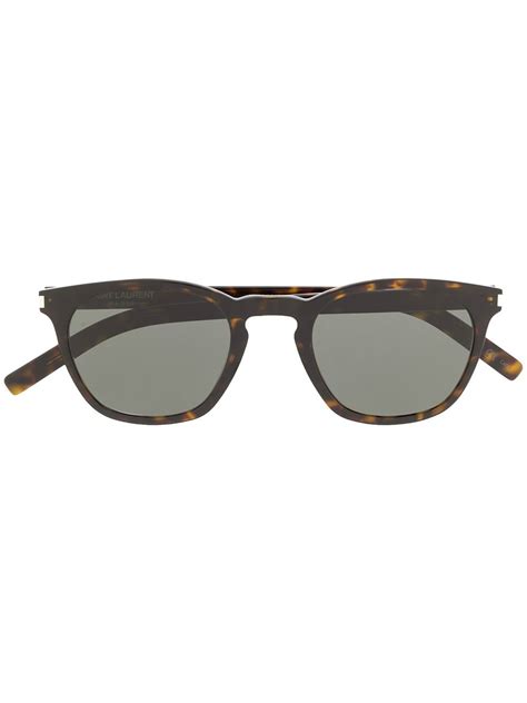 Saint Laurent Eyewear Sonnenbrille Mit Eckigem Gestell Schwarz