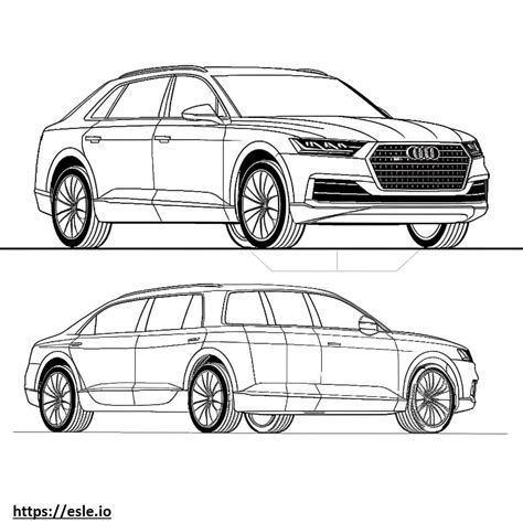 Audi Q7 Quattro 2024 Gambar Mewarnai