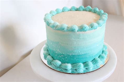 Aqua Ombré Smash Cake