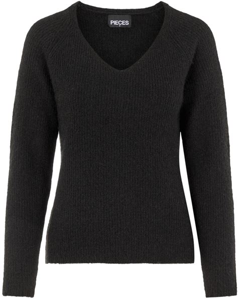 Pieces Pcellen Ls V Neck Knit Noos Bc 17114251 Black Ab 12 99