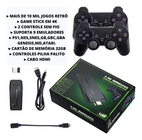 V Deo Game Retro Stick Box K Mil Jogos Controles Novo