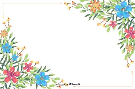 Free Vector Watercolor Flower And Leaves Background