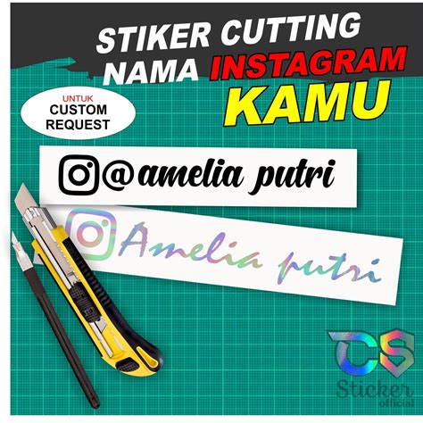 Jual Stiker Instagram Request Nama Custom Stiker Cutting Nama