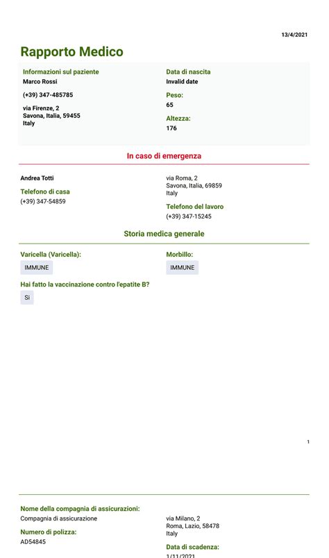 Modello Di Cartella Clinica Del Paziente Template PDF Jotform