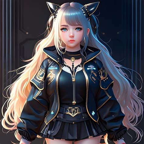 Premium Ai Image Anime Girl With Harajuku Fashion