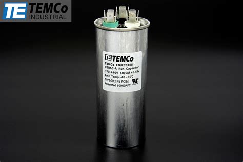 Temco Uf Mfd Vac Volts Round Dual Run Capacitor Hz