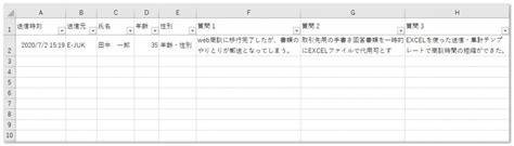 Excel ＜無料テンプレート＞自動集計記述式アンケート2（動画あり）｜excel屋（エクセルや）