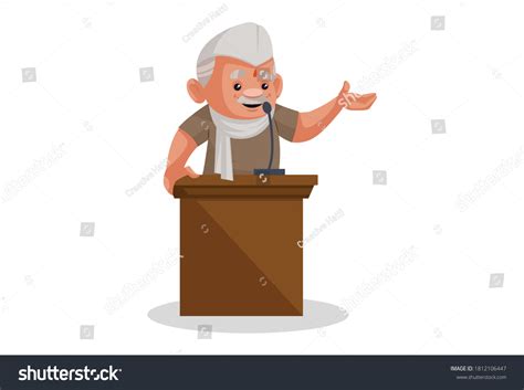 Politician Giving Speech On Stage Vector Stock Vector (Royalty Free ...