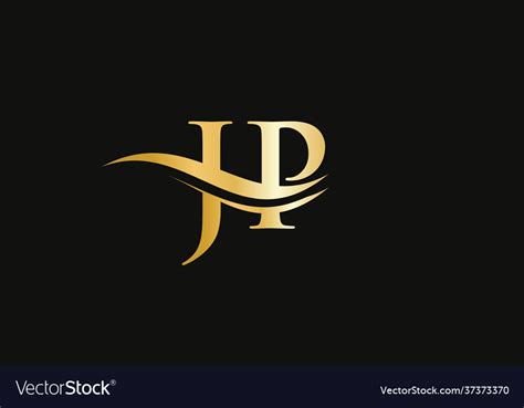 Elegant and stylish jp logo design Royalty Free Vector Image