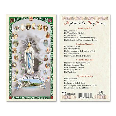 Laminated Holy Card The Mysteries Of The Rosary Ewtn Religious Catalogue