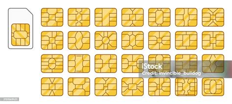 Collection Of Vector Sim Card Featuring Unique Patterns All Arranged