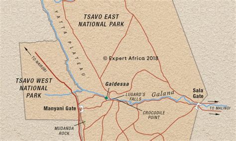 Map of Tsavo East National Park | Tsavo East National Park | Kenya Tours